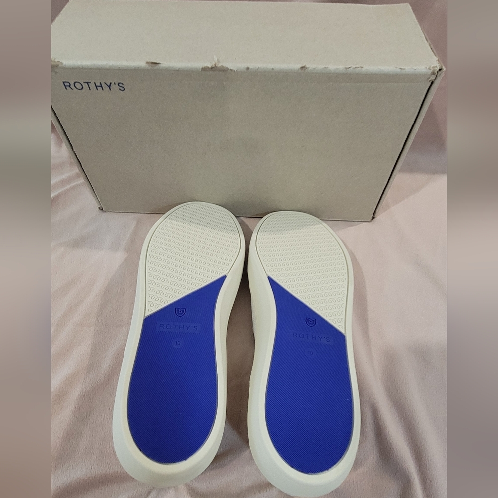 Rothy's Women's White and Blue Slip-On Sneakers - Picture 6 of 8